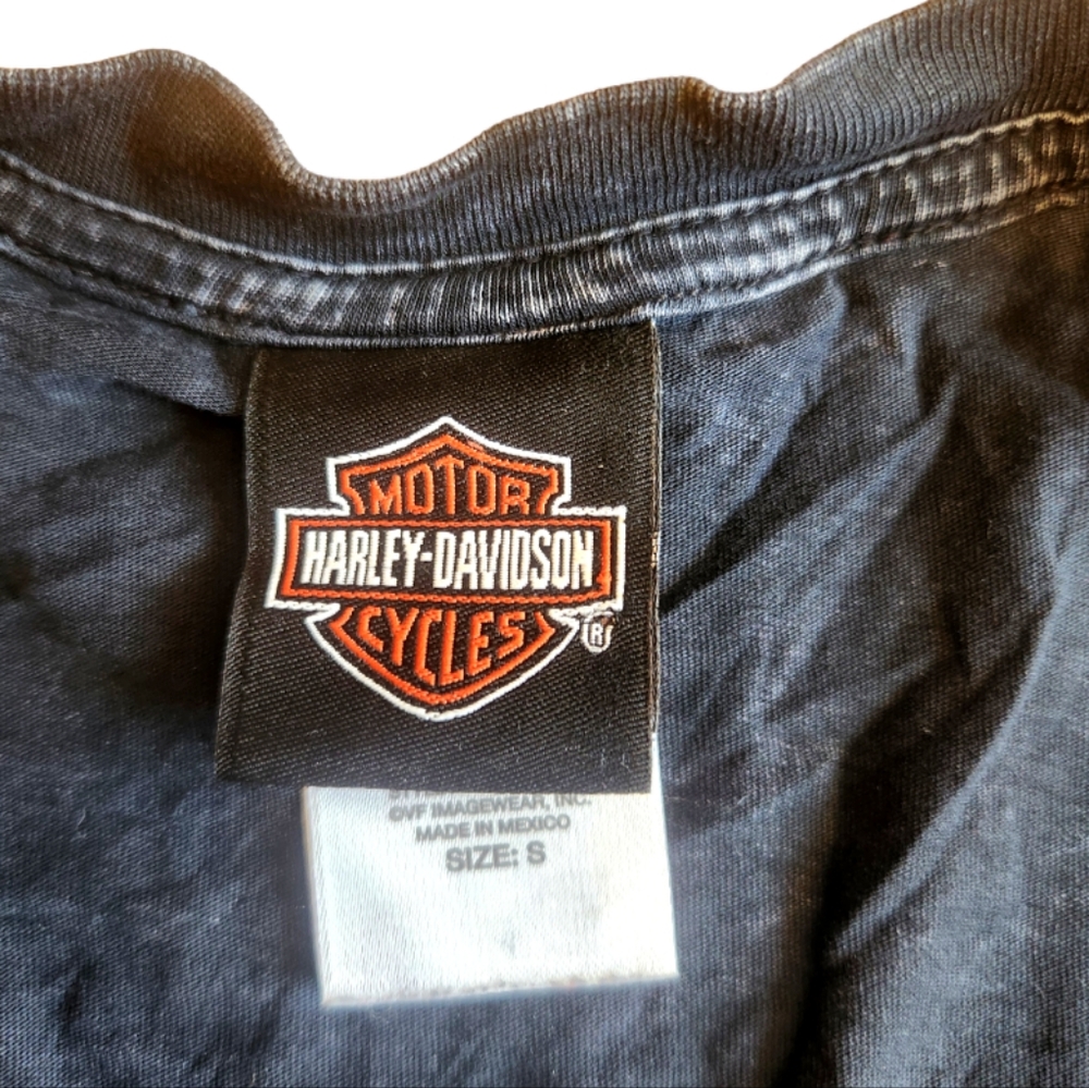 Harley-Davidson Womens T Shirt Small Gray V Neck Burnout Las Vegas Biker - Picture 2 of 8